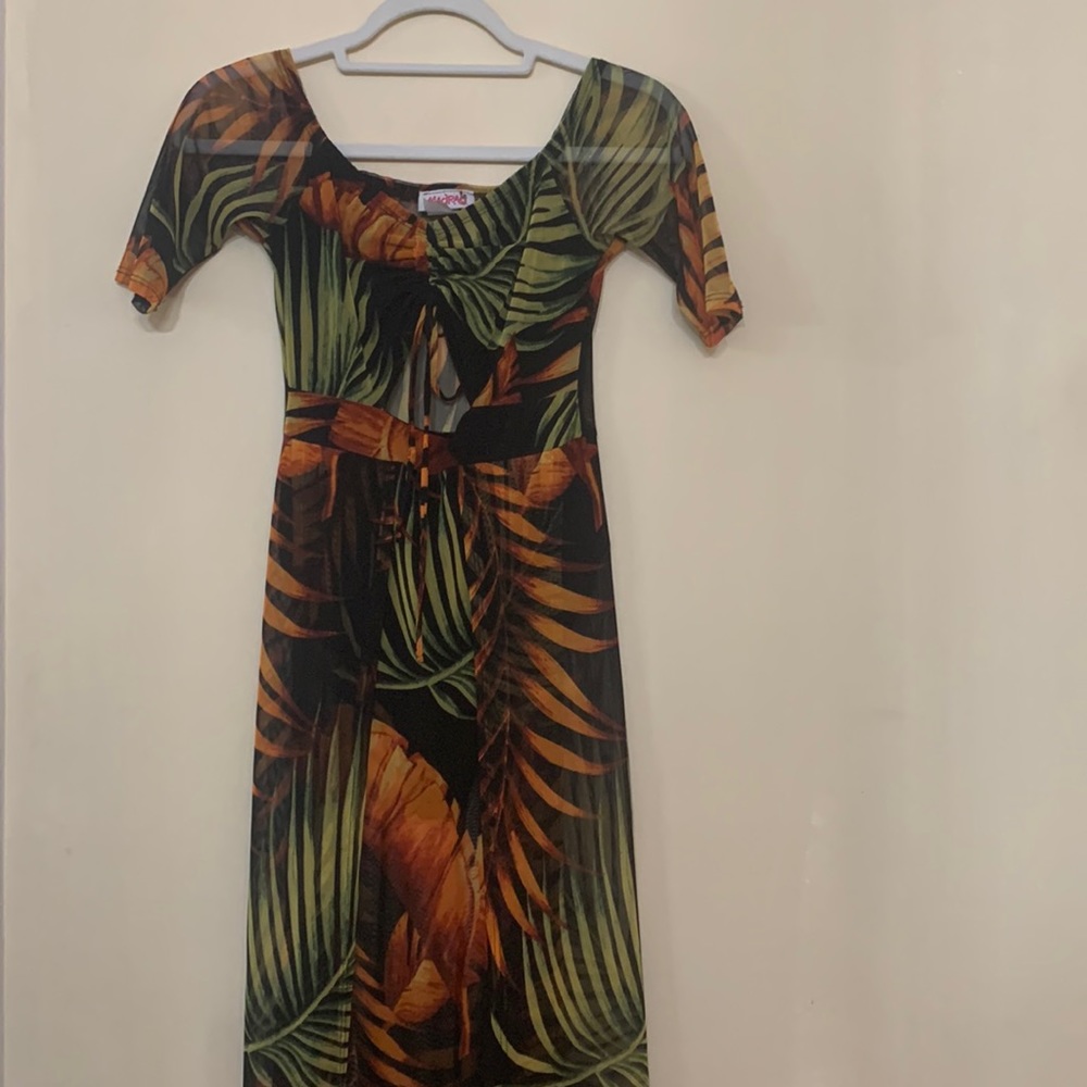 Tropical Mesh Cover Up/ Mesh Dress